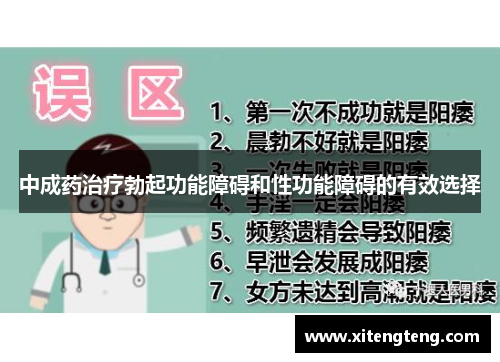 中成药治疗勃起功能障碍和性功能障碍的有效选择