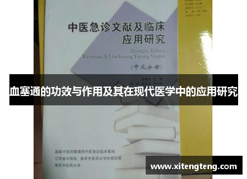 血塞通的功效与作用及其在现代医学中的应用研究